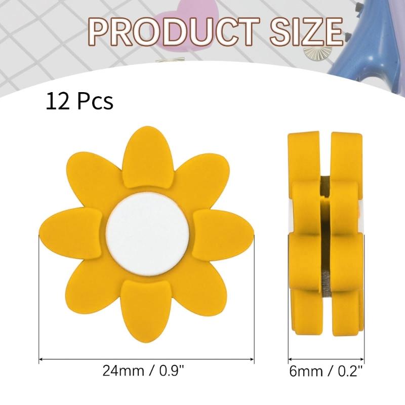 12Pcs Flower Shape Tennis Racket Shock Absorbers Silicone Vibration Dampeners Racket String Shock Absorbers Enduring