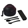 Complete Microwave Ramen Set Includes Bowl Cover Strainer Utensils Spoon Chopsticks Fork For Convenient Meals