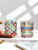 1 PC hand-painted colored glass coffee cup, creative design whiskey juice cup, crystal whiskey colored y glass