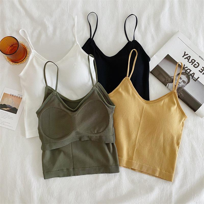 Tílko s úzkým střihem a výstřihem do V, jednobarevné, na léto, vrstvení nebo svrchní oblečení