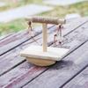 Wear-resistant Parrot Perch Stand Wooden Parakeet Teeterboard Rocking Seesaw  Behavior Training