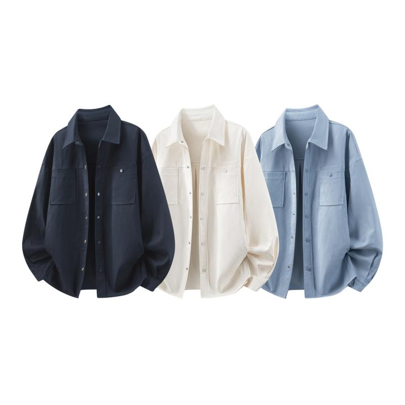 Men's Coat Type Long-sleeved Shirt Men's Loose Casual Work Shirt Outer Jacket