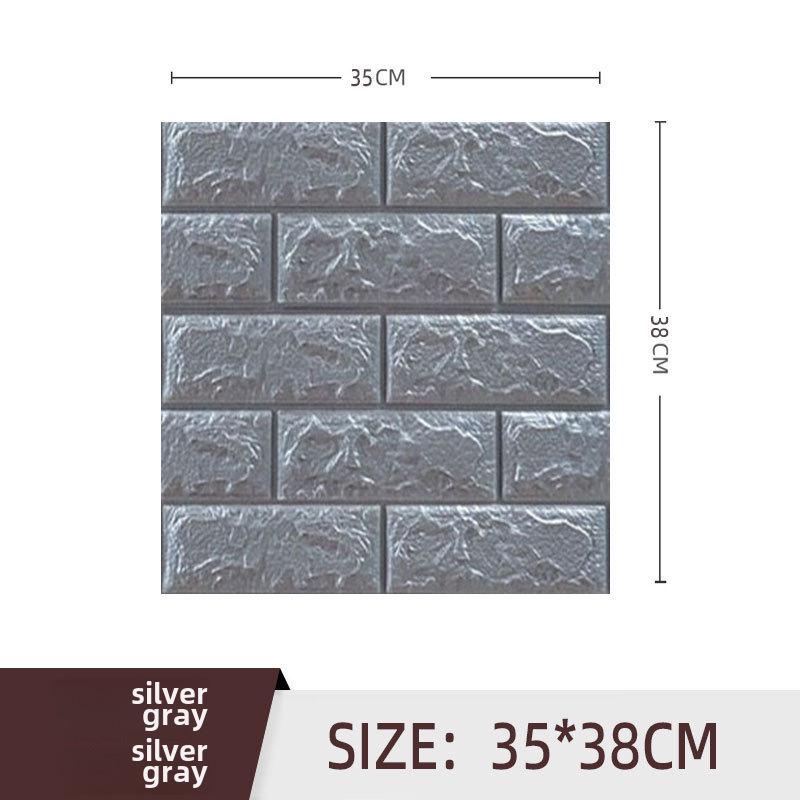 3D XPE Foam Self-Adhesive Brick Wall Stickers, 30x30cm, Small Size