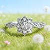 Gold Color/Silver Color Dainty Flower Ring for Women Exquisite Wedding Party Gentle Fancy CZ Charming Accessories Jewelry