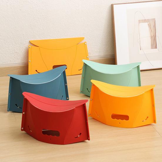 Folding Stool Ergonomic Design Portable Seat Travel Stool for Knee Relief Handle Holes Travel Camping Fishing