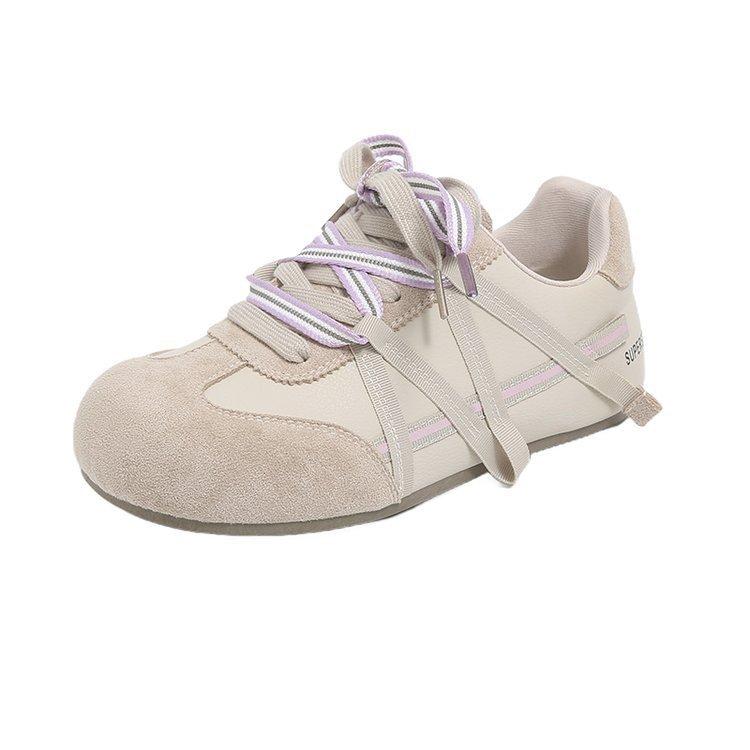 

[Shoe Uncle] Women s shoes casual autumn retro inner height increase lightweight sports shoes 2025 lace-up thick-soled Forrest Gump shoes women 40 бежевый