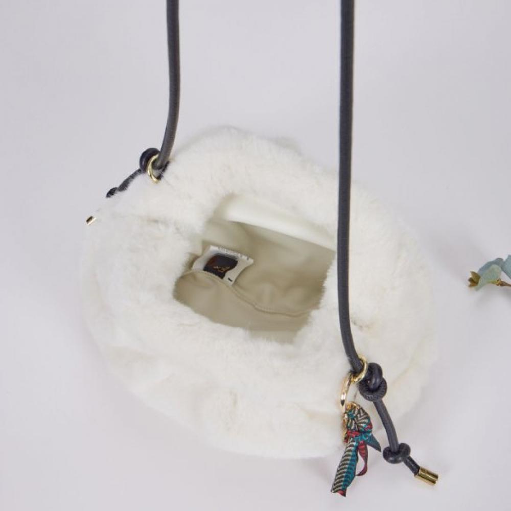 Lala Fur Clutch Crossbody Bag   Ivory  Lala2f140 