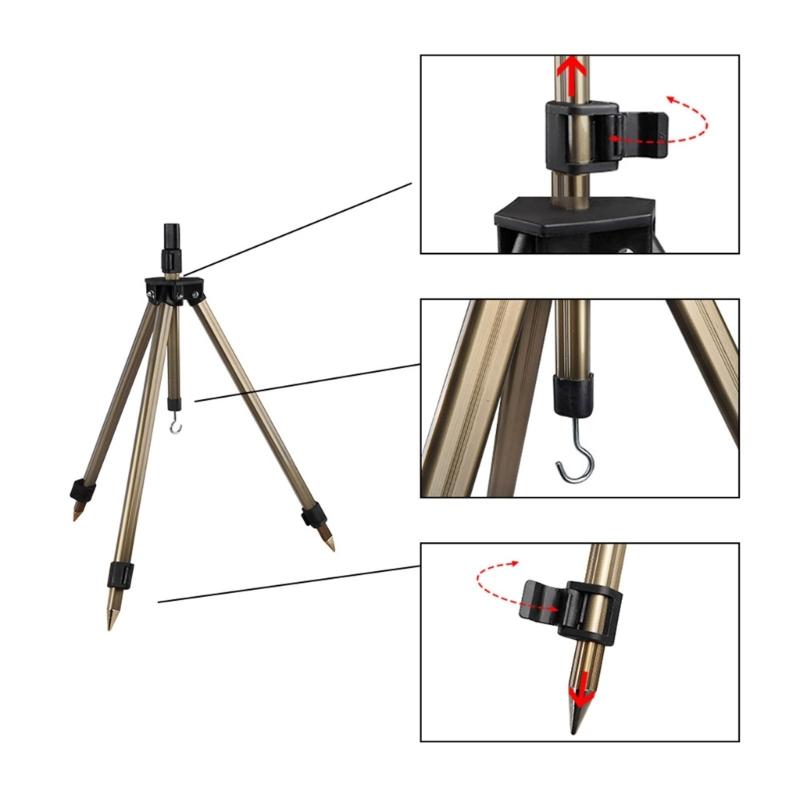 Fishing Rod Holder Tripod Stand Foldable Rods Support Rest Tripod Bracket Portable Aluminum Telescopic Ground Rack