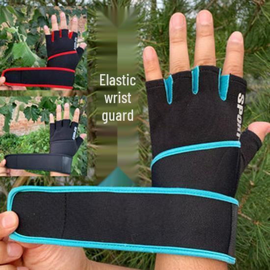Half Finger Fitness Gloves with Wrist Support for Men & Women – Perfect for Pull-ups, Dumbbells, Deadlifts, and Barbell Protection