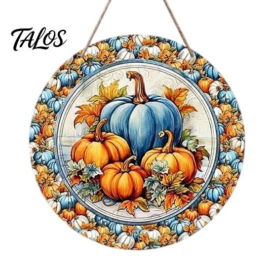 Harvest Festival Party Supplies Welcome Sign for Front Door, Rustic Wooden Hanging Pumpkin Art Entryway with Hemp Rope, Autumn Plaque Fall Porch