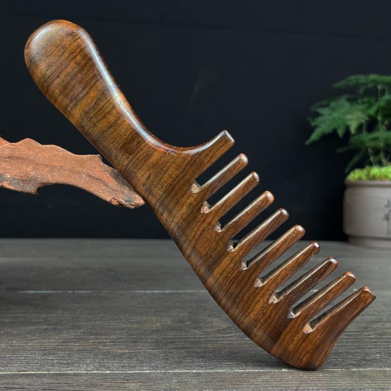 

Эбеновая расческа с широкими зубьями для длинных вьющихся волос и массажа кожи головы, бытовая подарочная расческа