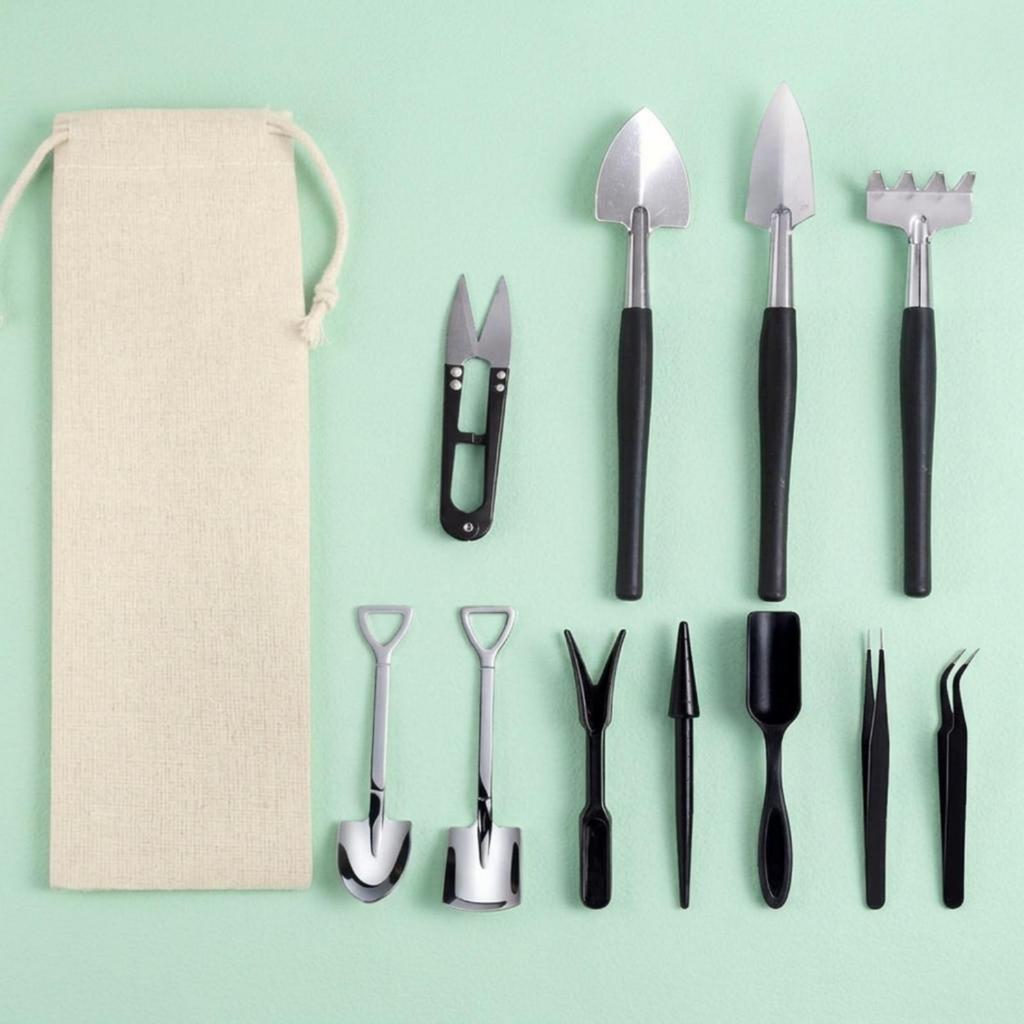 12 Pieces Tools Kit with Organizer Bag Indoor Tool Portable Gardening Set for