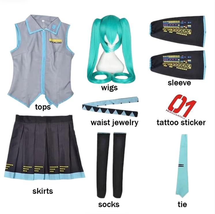 Cosplay Costume Green Ponytail Wig Anime