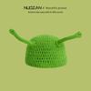 Cute funny handmade hat female autumn and winter cartoon monster Shrek wool hat personalized versatile knitted pullover