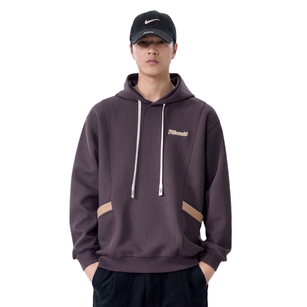 High-End 360G American Heavy Embroidery Sweater Men'S Loose Large Size Hooded Contrasting Color Retro Casual Coat Men