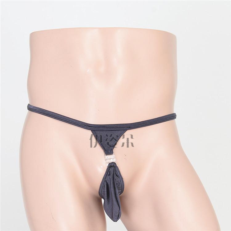 Hot-selling New Sexy Dew PP Men's T-pants, Black Sex Fun Elastic Sex Fun Thong Low-rise Men's Thong