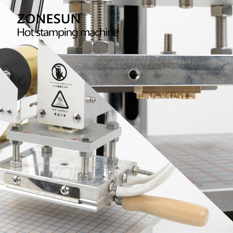 ZONESUN ZS-110C Digital Hot foil stamping machine heat press machine larger workbench with foil holder for leather embossing