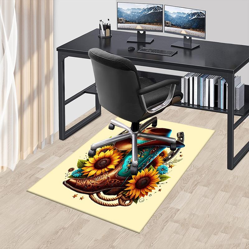 1PC Cowboy Boot Non-Slip Floor Carpet, Suitable for Office, Bedroomand Playrooms. It Can Also Be Used As a Sofa Footrest cover-T108