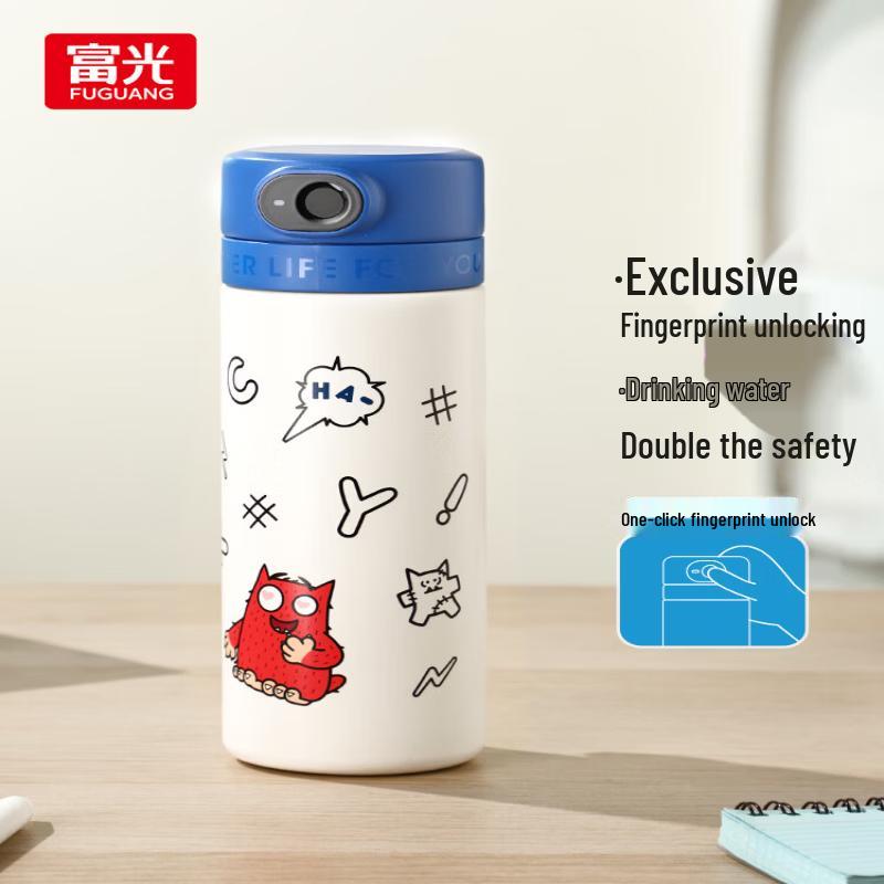 Fuguan Smart Fingerprint Kids Insulated Straw Water Bottle