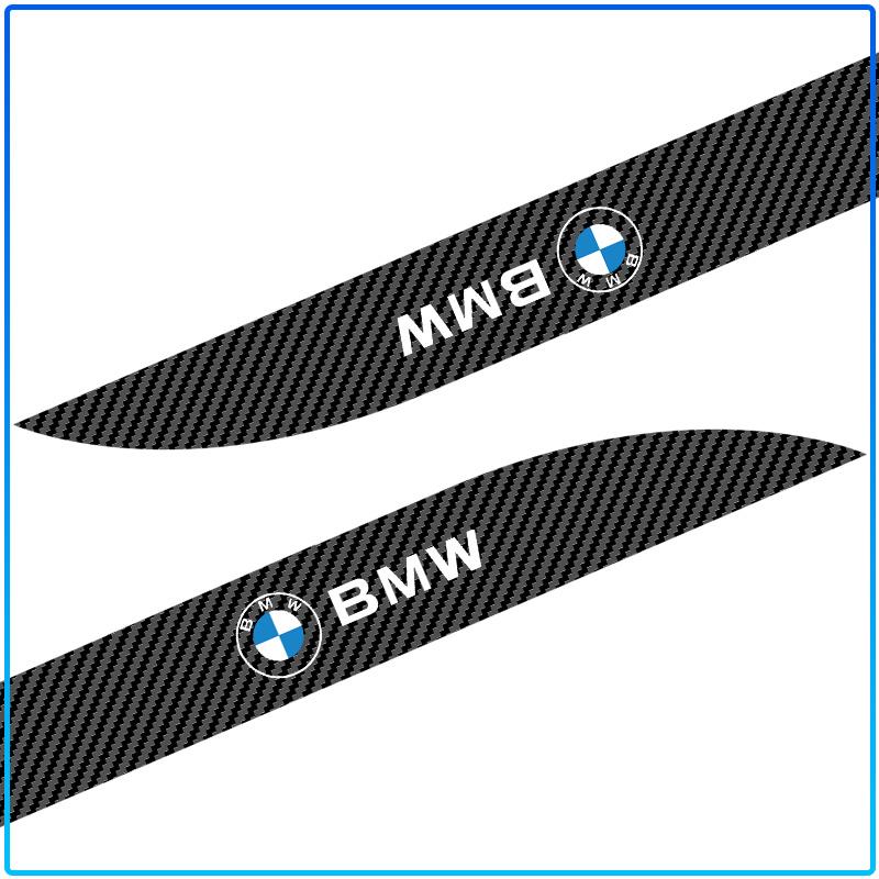 2Pcs Carbon Car Door Side Skirt Sill Stripe Sticker Anti-scratch Refit Sticker For BMW M Performance 1 3 5 7 Series M3 M4 M5 M6 X1 X3 X5 X6 X7 E30 E3