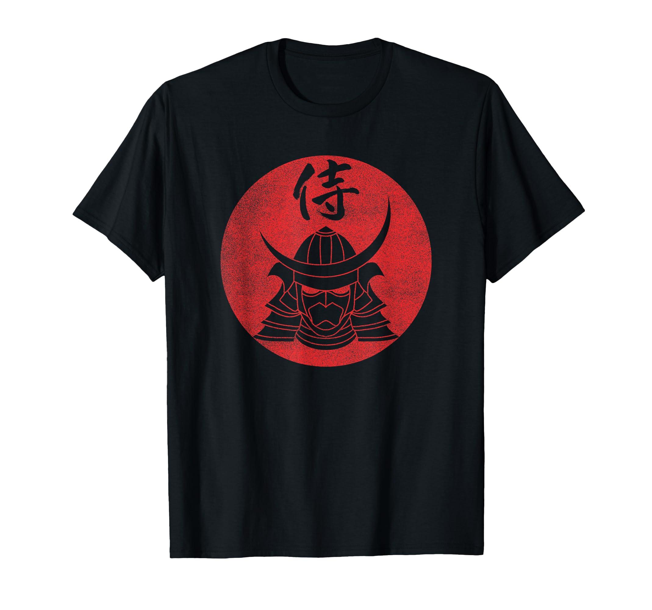 

Samurai Warrior Helmet Japanese Kanji - Black T-Shirt