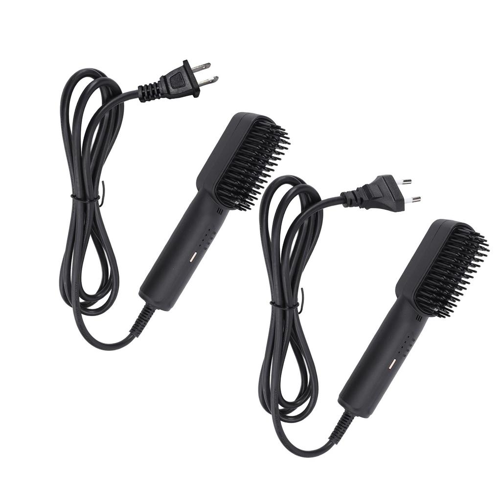 Hair Straightener Comb Hair Straightening Curling Brush Small and Exquisite Comb for Travel Black
