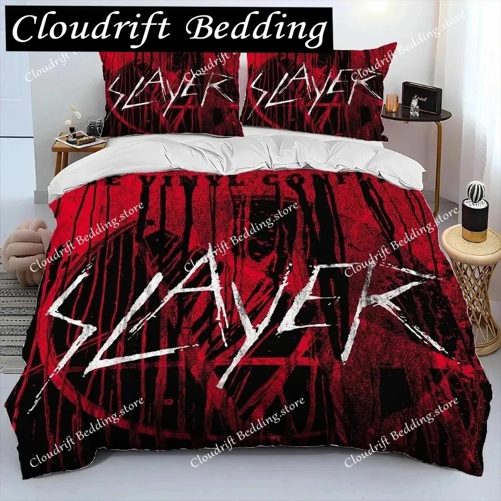 Slayer Heavy Metal Band Musik Bettdecke Bettwäsche-Set, Bettbezug Bett-Set Steppdeckenbezug Kissenbezug, King Queen Size Bettwäsche-Set Geschenk0