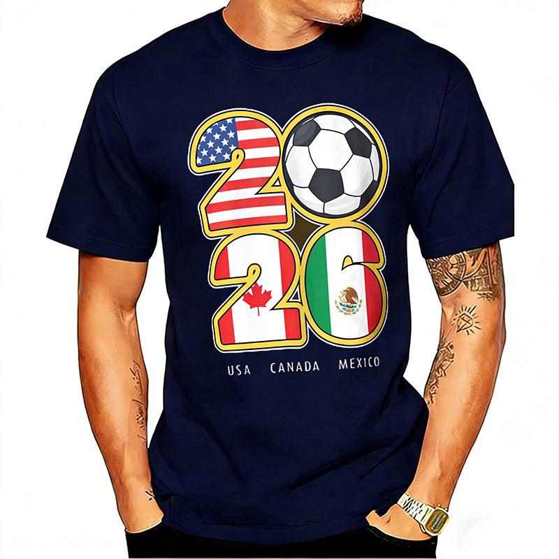Summer T-Shirt Flag Graphic Tee, Perfect Gift for North American Football Fans & Supporters