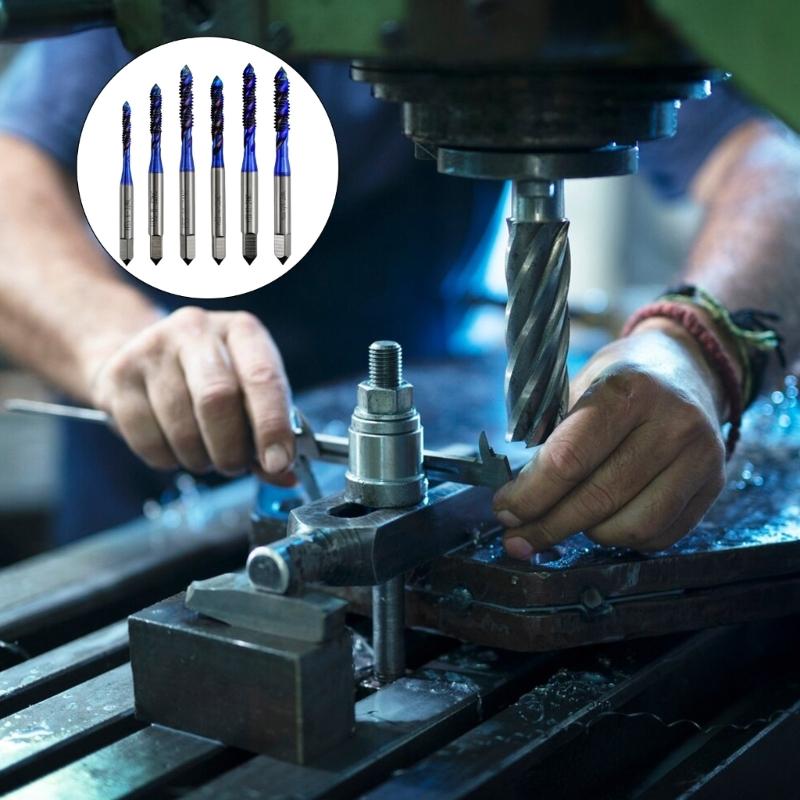 6Pcs Heavy Duty Twist Drill Bit Set Serrated Grooving Cutting Tap Spirals Wood Metal Hole Drill Bit Tool Replacement