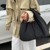 Women's Large Capacity Folded Shoulder Bag Nylon Fabric Pumpkin Bag Ultra Light Commuter Tote Bag Simple Student Tote Bag