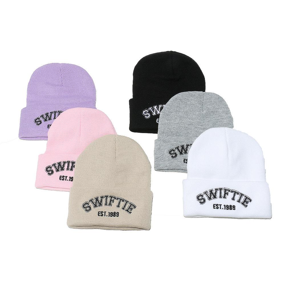 Winter Hat Male Taylor Swift Knitted Hat Taylor Embroidered Alphabet Wool Hat Winter Pullover Hat