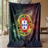 Portugal Football Printed Flannel Blanket Skin Friendly Warm Decorative Throw for Indoor Couch Bed Daily Use