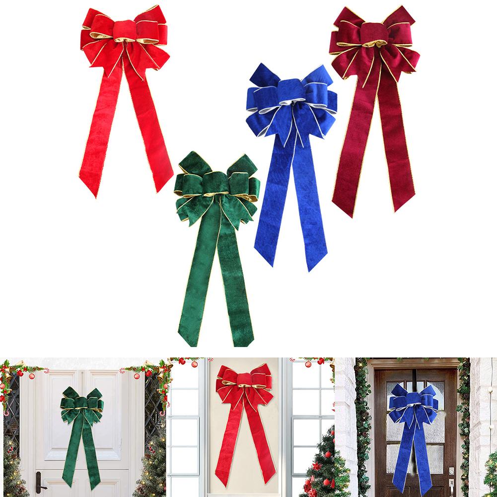 Christmas Decoration Supplies Flannelette Retro Ribbon Bow-Knot Pendant New