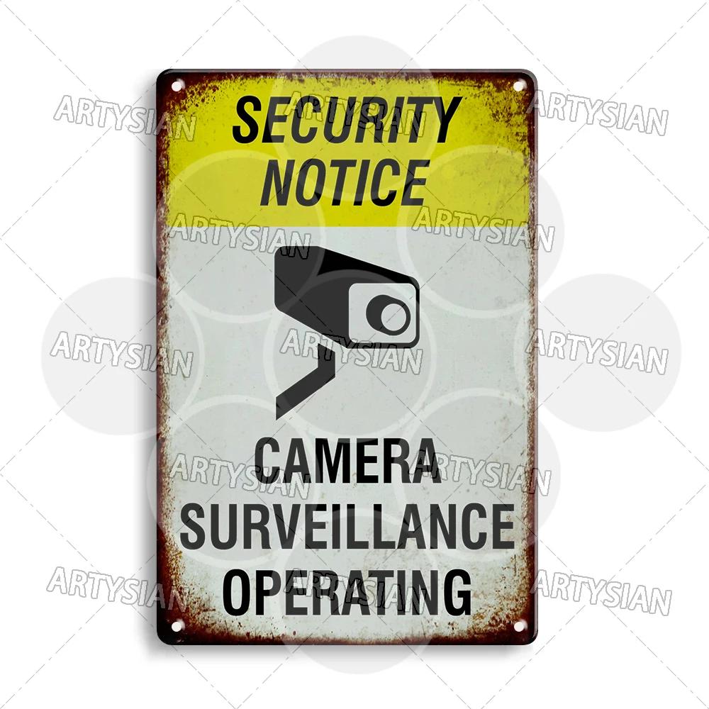 Surveillance Warning CCTV Camera Metal Sign Video Monitoring Alert Plaque Crime Prevention Facility Shop Security Poster