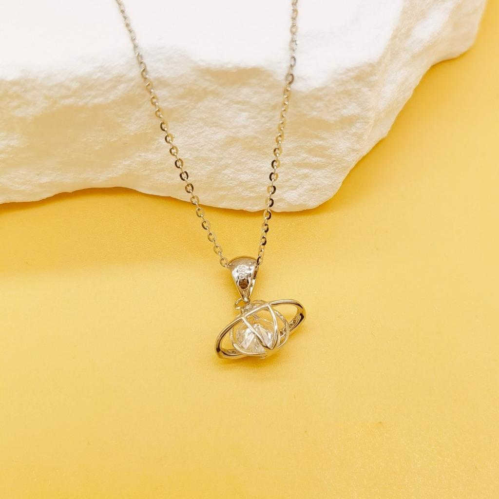 Earth Necklace Women's Simple Fashion Zircon Equator Ins Niche Design Clavicle Chain New Year's Gift
