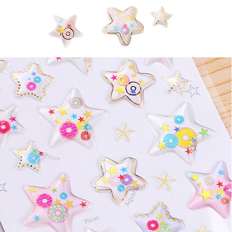 Fun Fantasy Cartoon Stickers Bronzing 3D Environmental Protection Mobile Phone Diary Handbook Sticker Material Children Gifts
