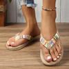 Fashion Women's Fashion Trend, Anti Slip, Wear-resistant, Comfortable Soft Bottom, Ethnic Style Flat Heel Flip Flops Women Flats
