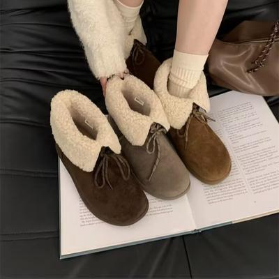 Small Thick-soled Snow Boots for Women In the Autumn of 2025, New Fashionable and Versatile, Lightweight and Warm, Velvet Birkencotton Boots