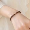 Handmade 6mm Golden Silk Sandalwood Bracelet, Plain/Gold Bead/Cinnabar/Turquoise/Amber Styles, Trendy Chinese Ethnic Unisex Jewelry, Travel Souvenir