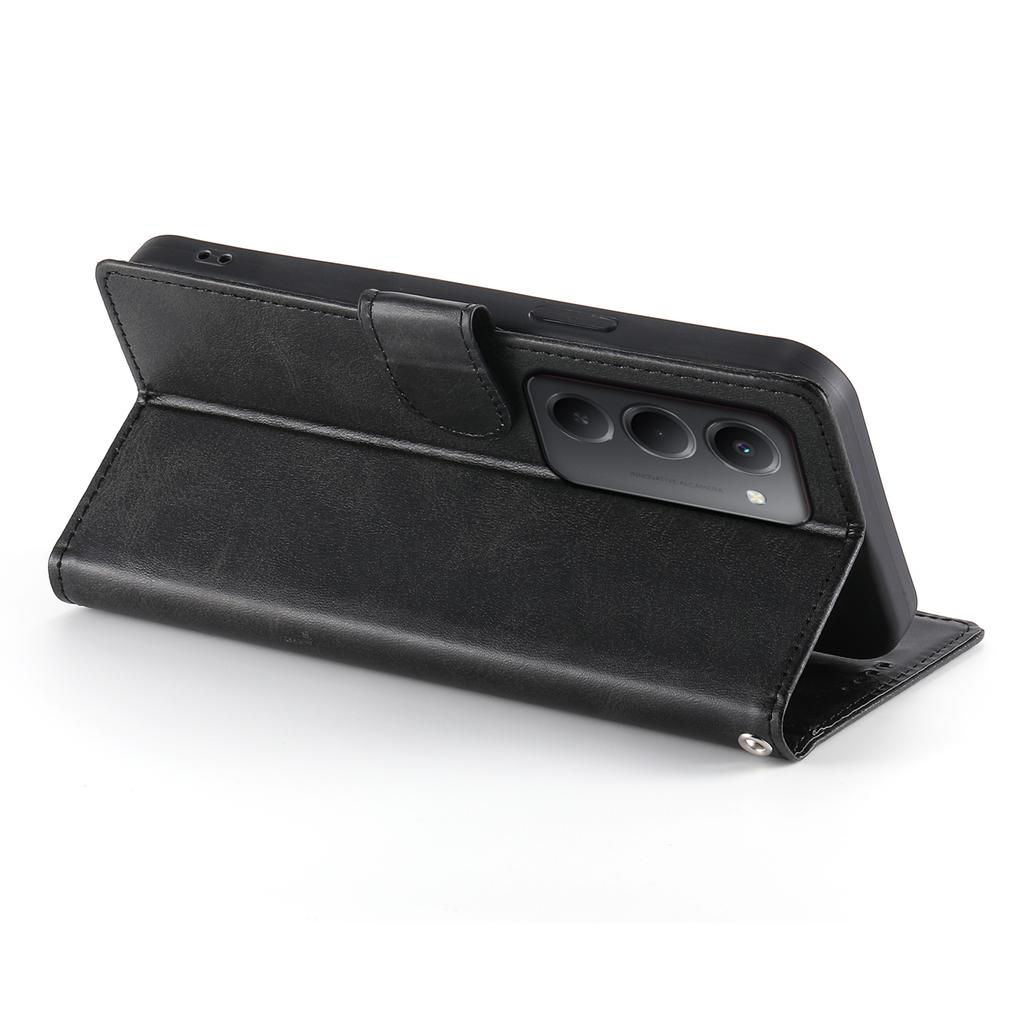 Dla Xiaomi Redmi 15 5G (Światowy) (169mm) Etui Stand Portfel Skóra PU z Teksturą Cielęcą Pokrowiec Flip do Telefonu z Paskiem na Nadgarstek