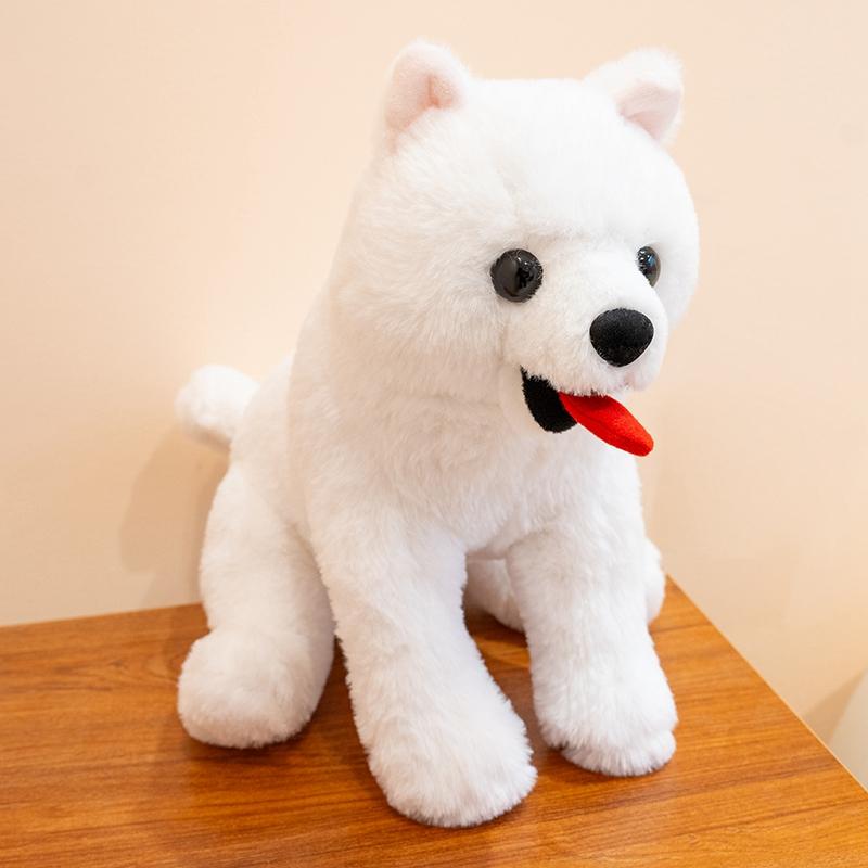 Sitting Animals Plush Toy Simulation Samoyed White Dog Arctic Fox Devon Rex Cat Doll Birthday Present