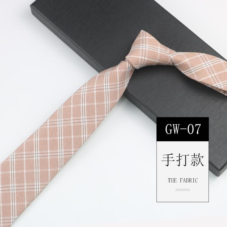 Cravatta a quadri da uomo e da donna, a mano, casual, camicia casual, uniforme, stile college, caffè, retrò, cravatta in cotone