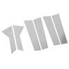 6Pcs Pillar Post Cover Trim Mirrored Finish Chrome Weather Resistant High Strength Door Window Pilla