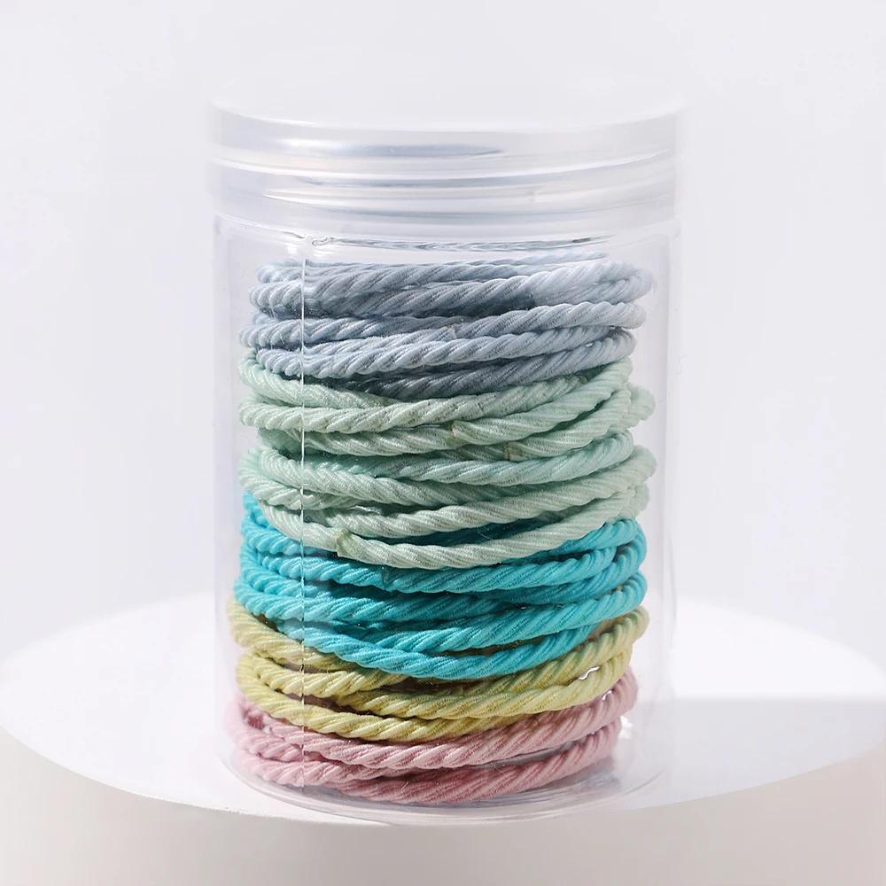 50Pcs/Box Simplicity Hair Band High Elasticity Rubber Band for Women Durable Hair Rope Canned Headband High Ponytail Hair Ties