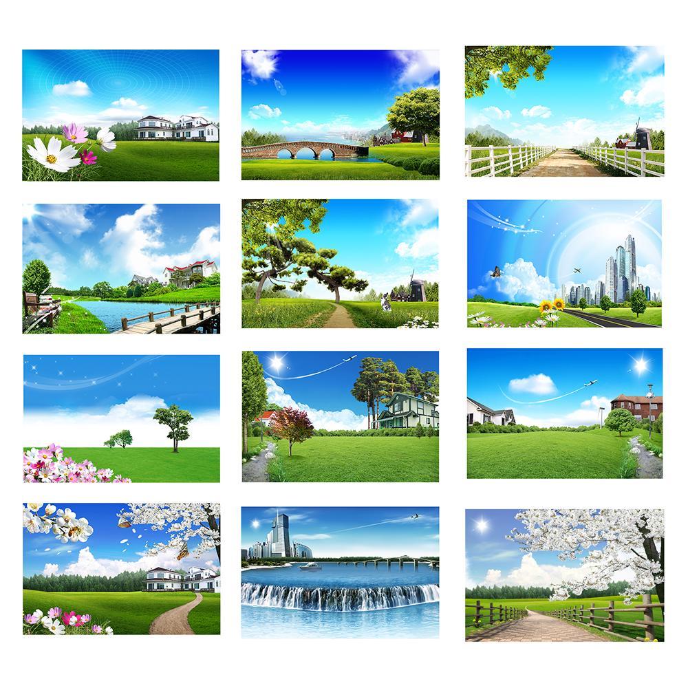 Landscape Backdrop with Blue Sky&White Clouds for Events,Parties,Studio Shoots,Outdoor Celebrations,Live Streaming