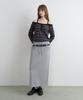 Lora Lora Belt Set Back Slit Sweat Skirt Gray