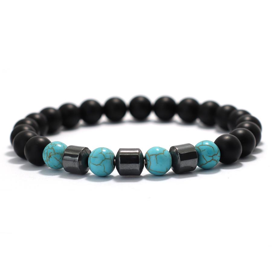 Pánský náramek 8mm Onyx Howlit Hematit Léčivý Mosazný Náramek Meditace Jóga Tygří Oko Náramek Přítel Manžeta Ruční Šperk Dárek