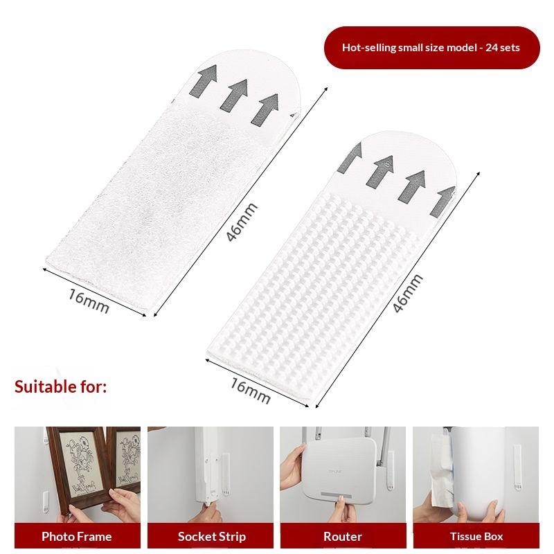 12/24Sets Double Sided Picture Hanging Strips Adhesive Hook Loop Tape For Mounting Photo Frame Fixed DIY Wall Decor Stickers