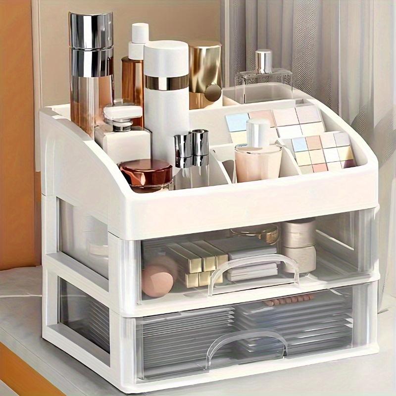 Makeup Organizer Plastic Storage Box Stylish Display Case Countertop Cosmetics Drawer Shelf Jewelry Desktop Finishing Dresser