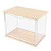 Clear   Display Case Plastic Display Box for Collectibles Doll Home Storage Organizing Toys Wood Base 14.3x8.7 .7in